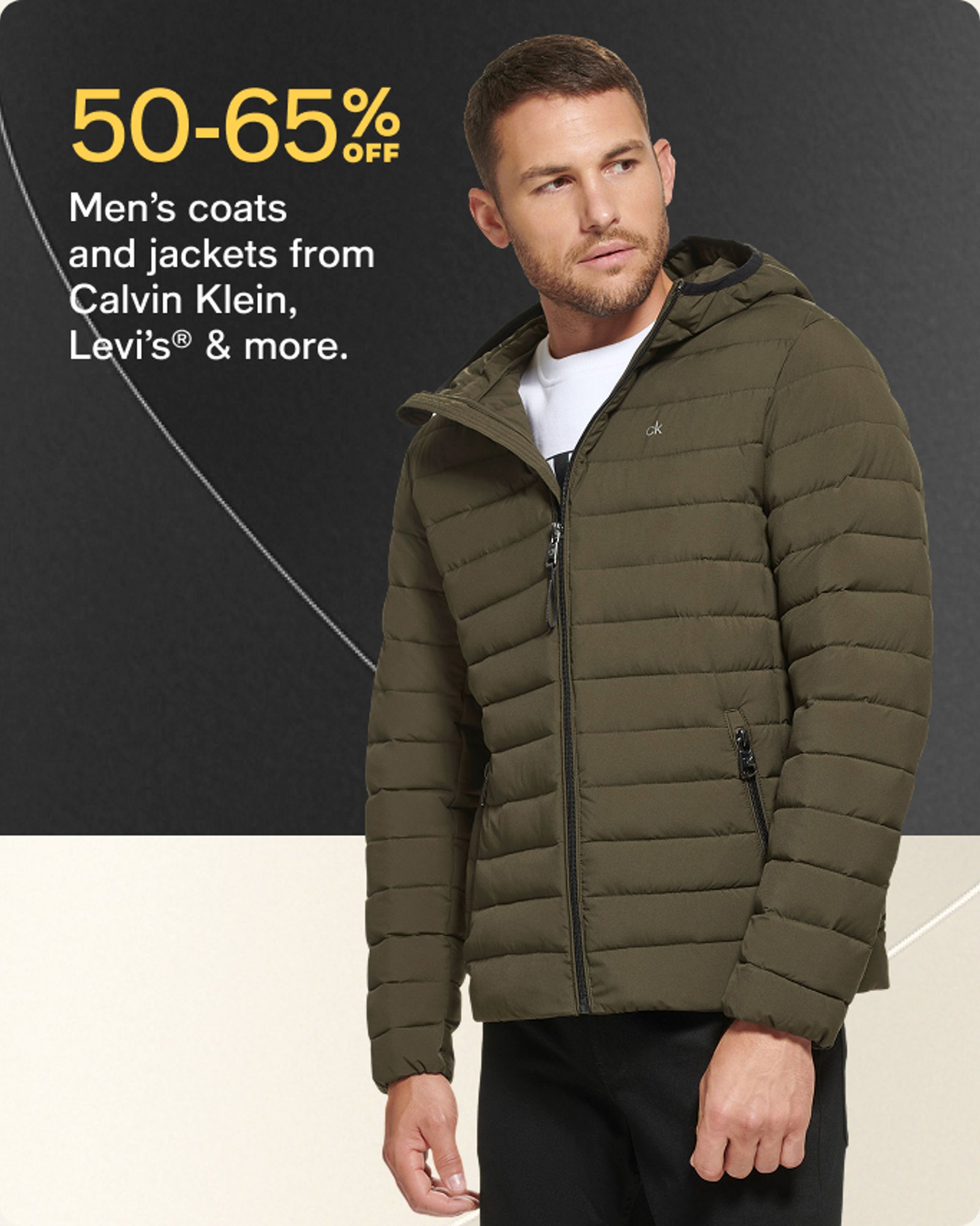 50-65% OFF Men's coats and jackets from Calvin Klein.