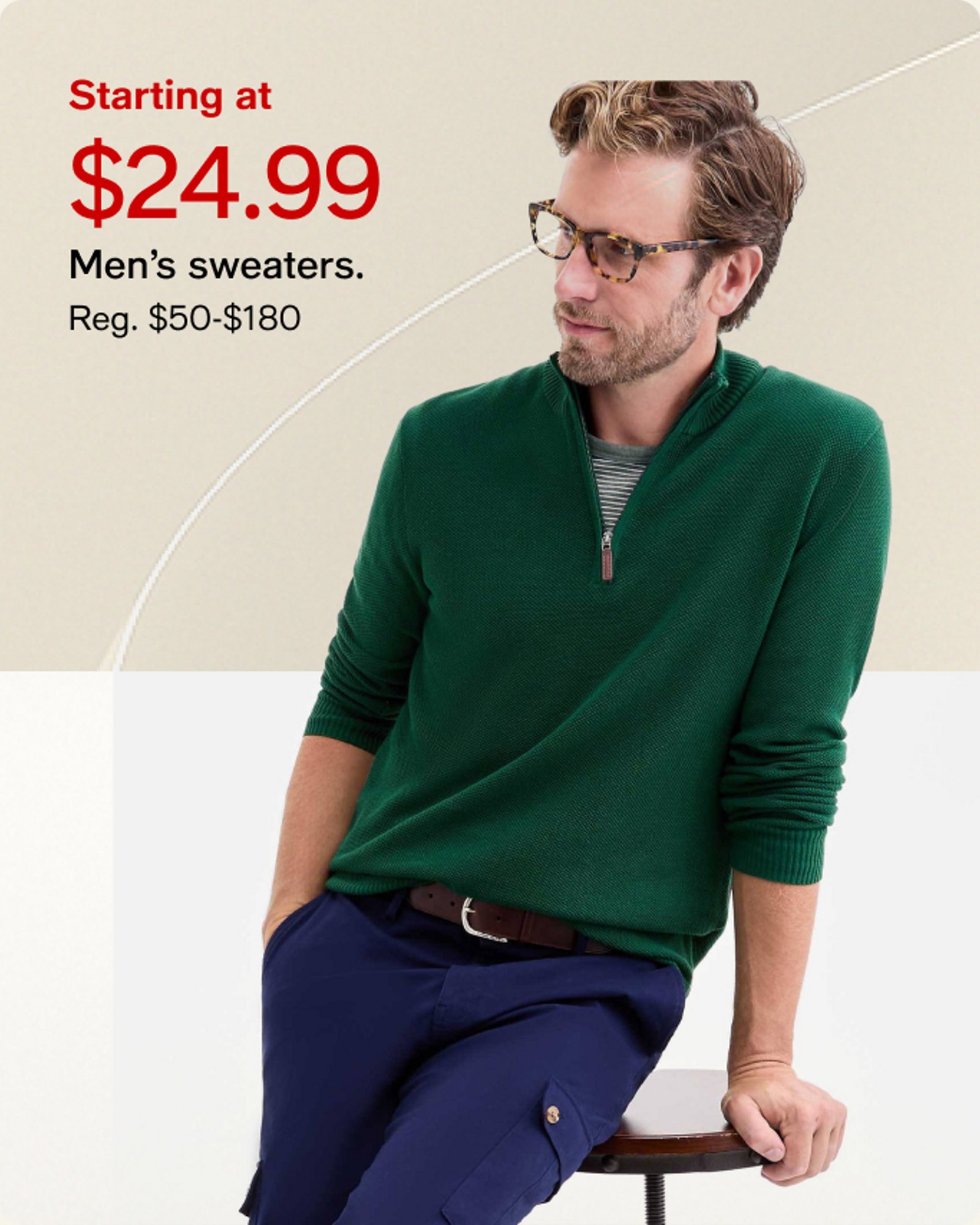 Starting $24.00 Men's sweaters