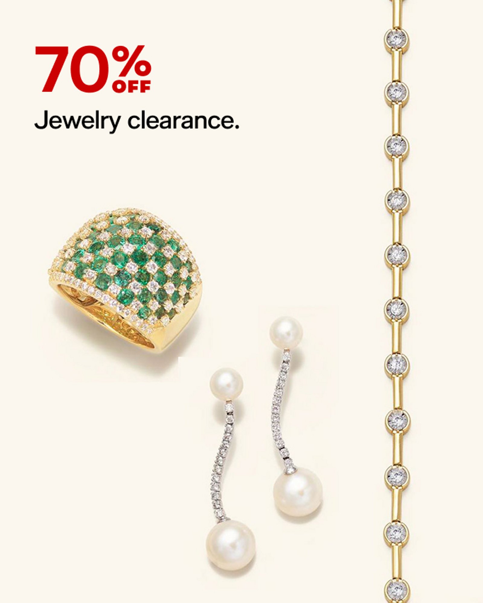 70% OFF Jewelry clearance.